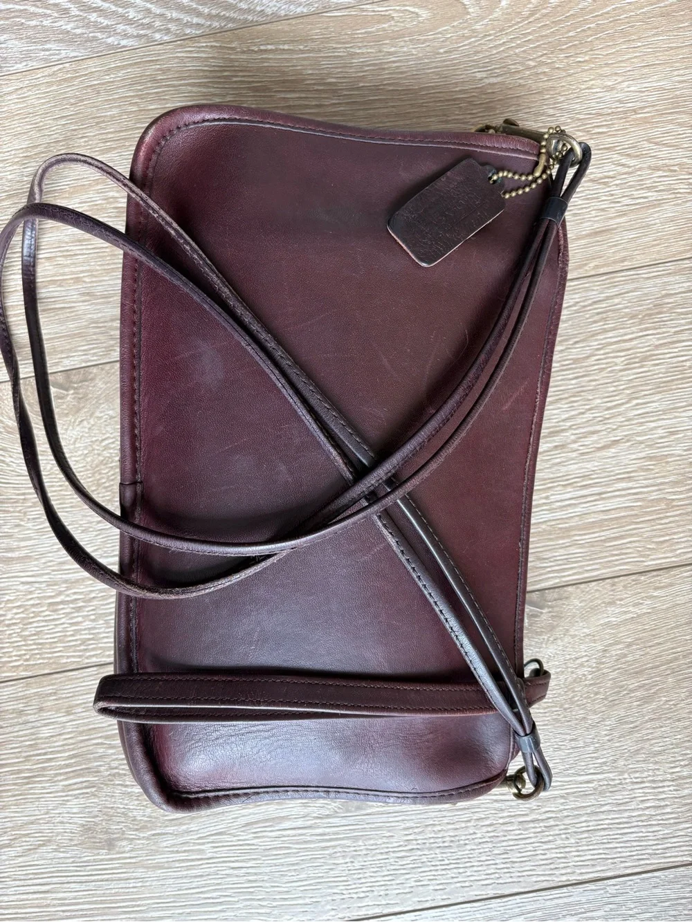 Vintage Coach Rare NYC Burgundy Zippered Clutch